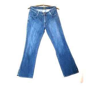 VTG ankle slit Eddie Bauer denim ombre blue jeans  Petite 4